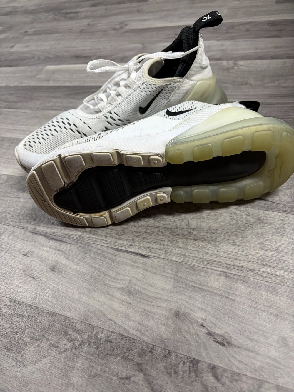 Nike Women's White/Black Air Max 270 React-Style Sneakers - Picture 4 of 7